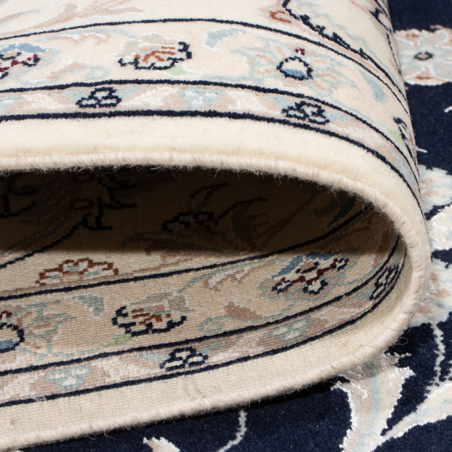 Tapis persan - Nain - Premium - 297 x 198 cm - bleu foncé