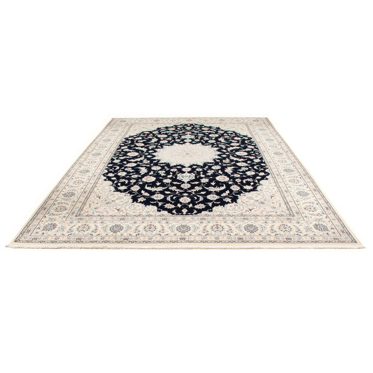 Tapis persan - Nain - Premium - 340 x 246 cm - bleu foncé