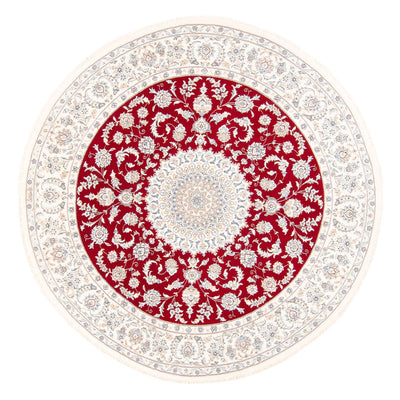 Tapis persan - Nain ronde  - 200 x 200 cm - rouge
