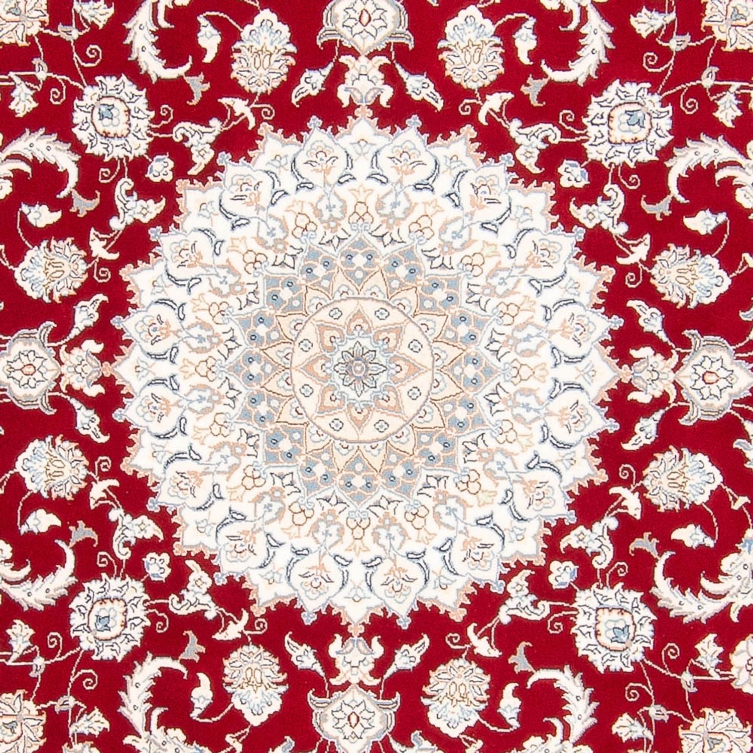 Tapis persan - Nain ronde  - 200 x 200 cm - rouge