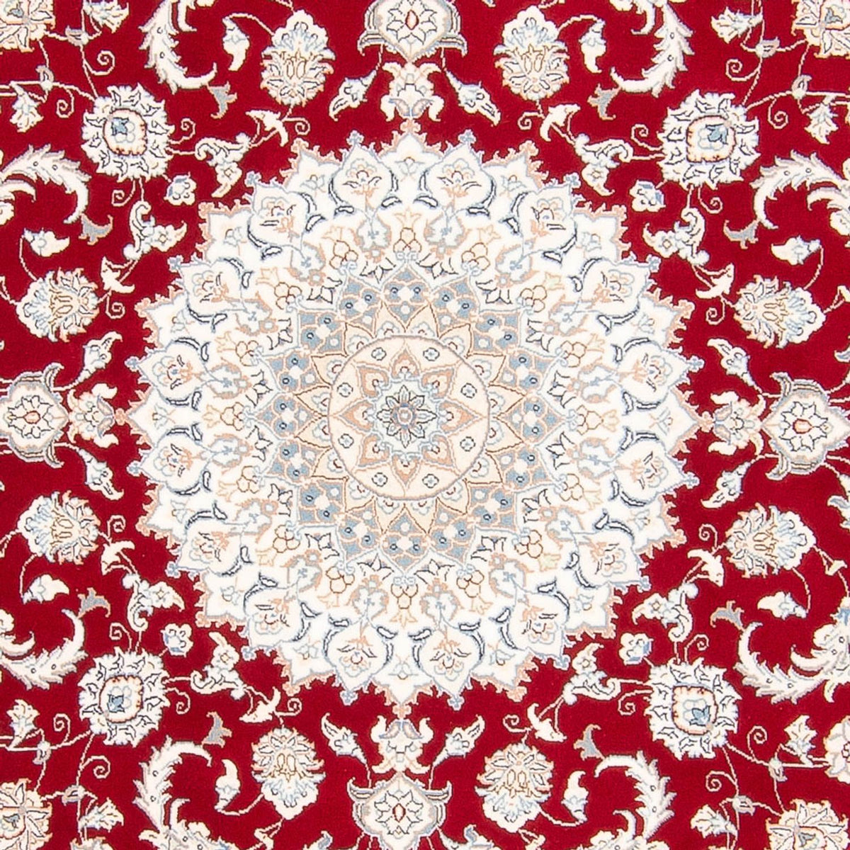 Tapis persan - Nain ronde  - 200 x 200 cm - rouge