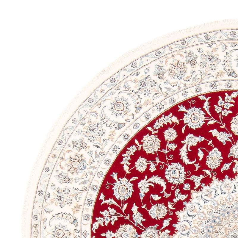 Tapis persan - Nain ronde  - 200 x 200 cm - rouge