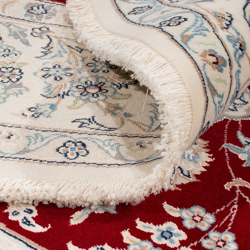Tapis persan - Nain ronde  - 200 x 200 cm - rouge