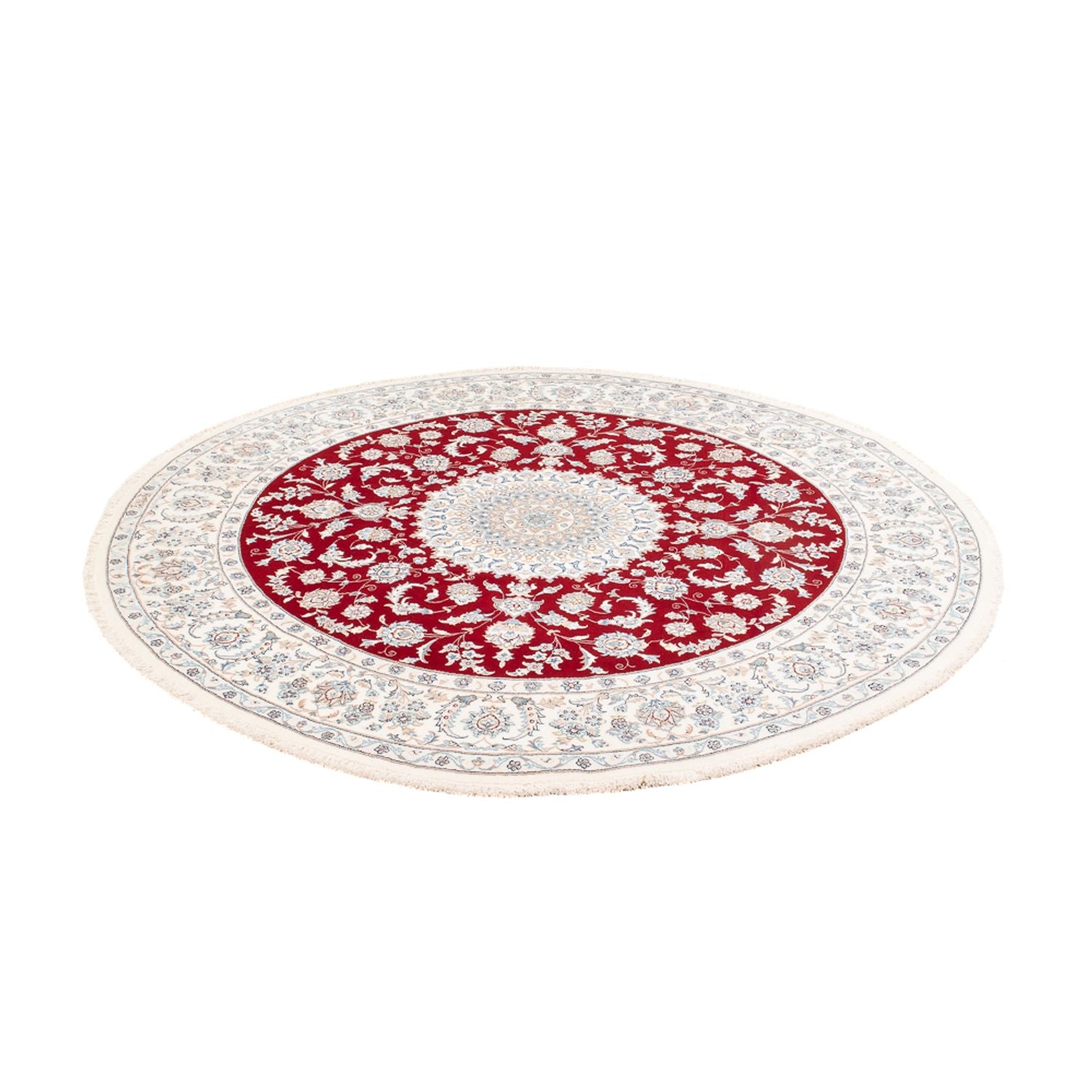 Tapis persan - Nain ronde  - 200 x 200 cm - rouge