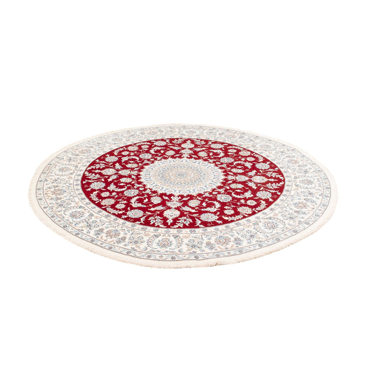 Tapis persan - Nain ronde  - 200 x 200 cm - rouge