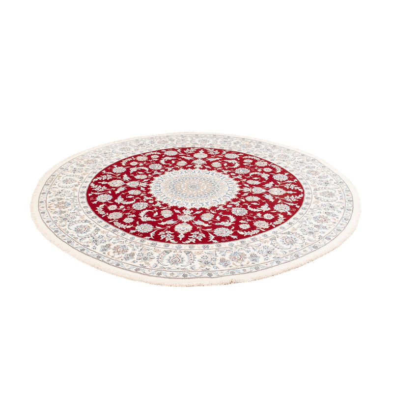 Tapis persan - Nain ronde  - 200 x 200 cm - rouge