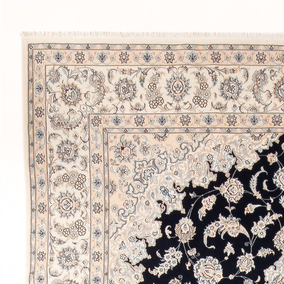 Tapis persan - Nain - Premium - 344 x 245 cm - bleu foncé