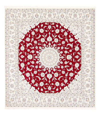 Tapis persan - Nain carré  - 210 x 194 cm - rouge