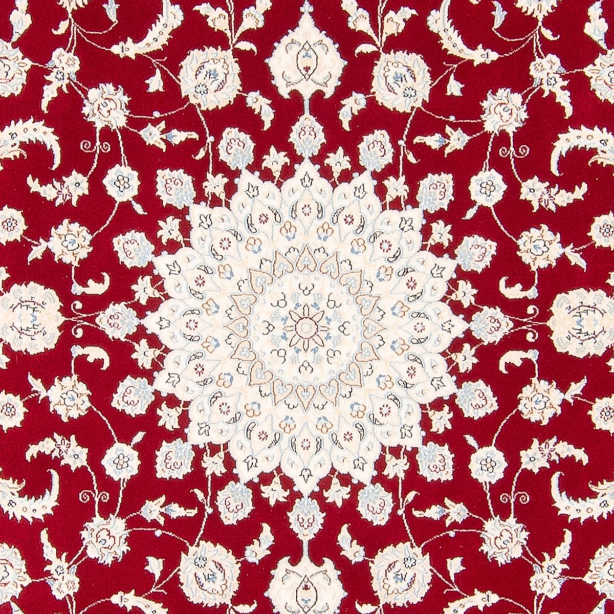 Tapis persan - Nain carré  - 210 x 194 cm - rouge