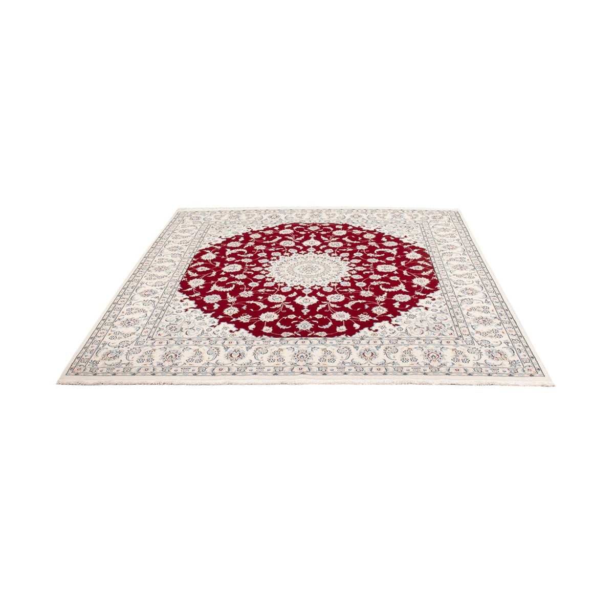 Tapis persan - Nain carré  - 210 x 194 cm - rouge