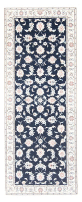 Tapis de couloir Tapis persan - Nain - Royal - 203 x 80 cm - bleu foncé