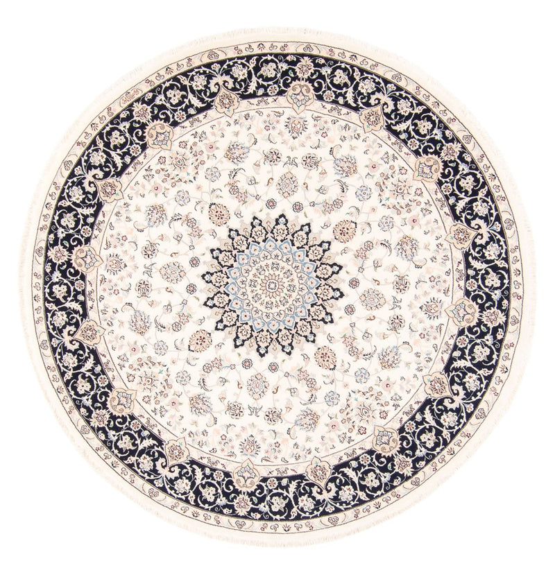 Tapis persan - Nain ronde  - 200 x 200 cm - crème