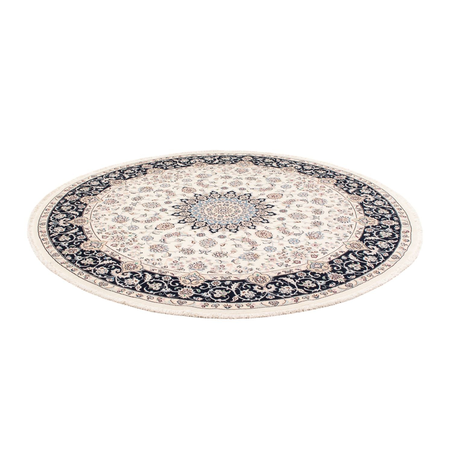 Tapis persan - Nain ronde  - 200 x 200 cm - crème