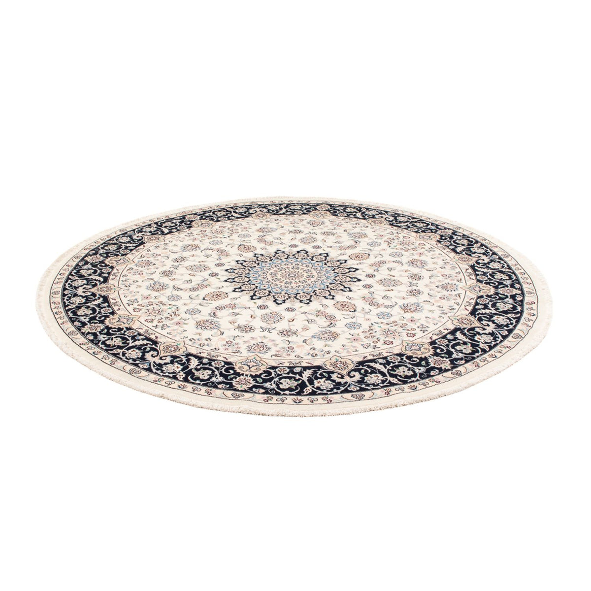 Tapis persan - Nain ronde  - 200 x 200 cm - crème