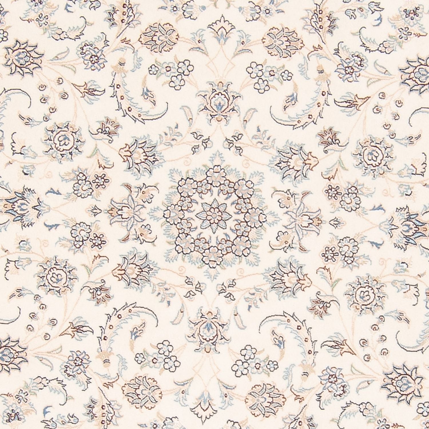 Tapis persan - Nain ronde  - 200 x 200 cm - crème