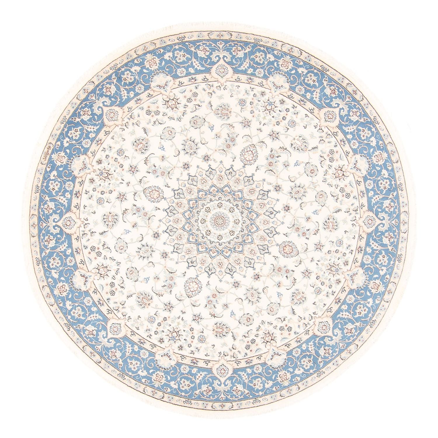 Tapis persan - Nain ronde  - 200 x 200 cm - crème