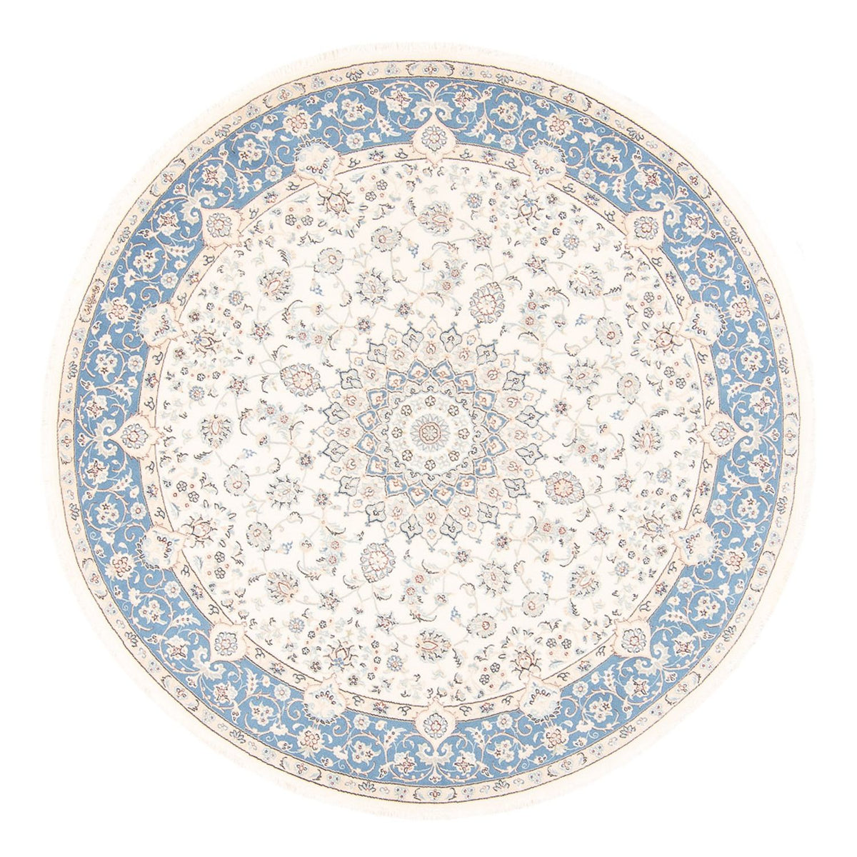 Tapis persan - Nain ronde  - 200 x 200 cm - crème