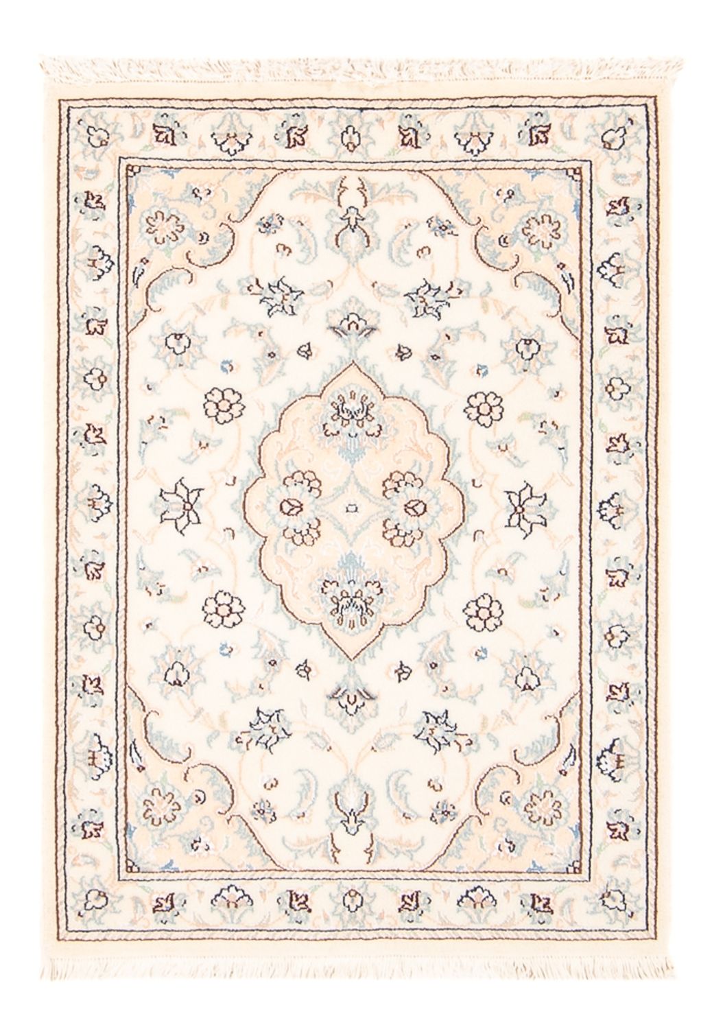 Tapis persan - Nain - 91 x 60 cm - beige