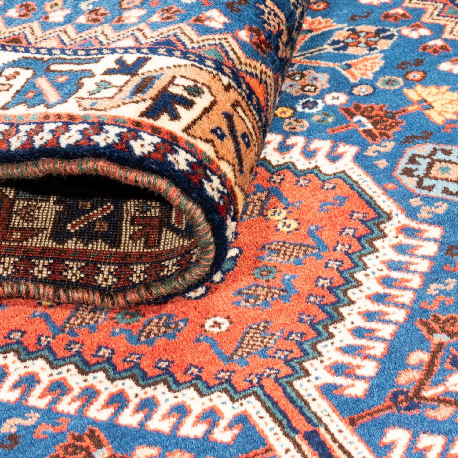 Tapis de couloir Tapis persan - Nomadic - 197 x 82 cm - bleu clair