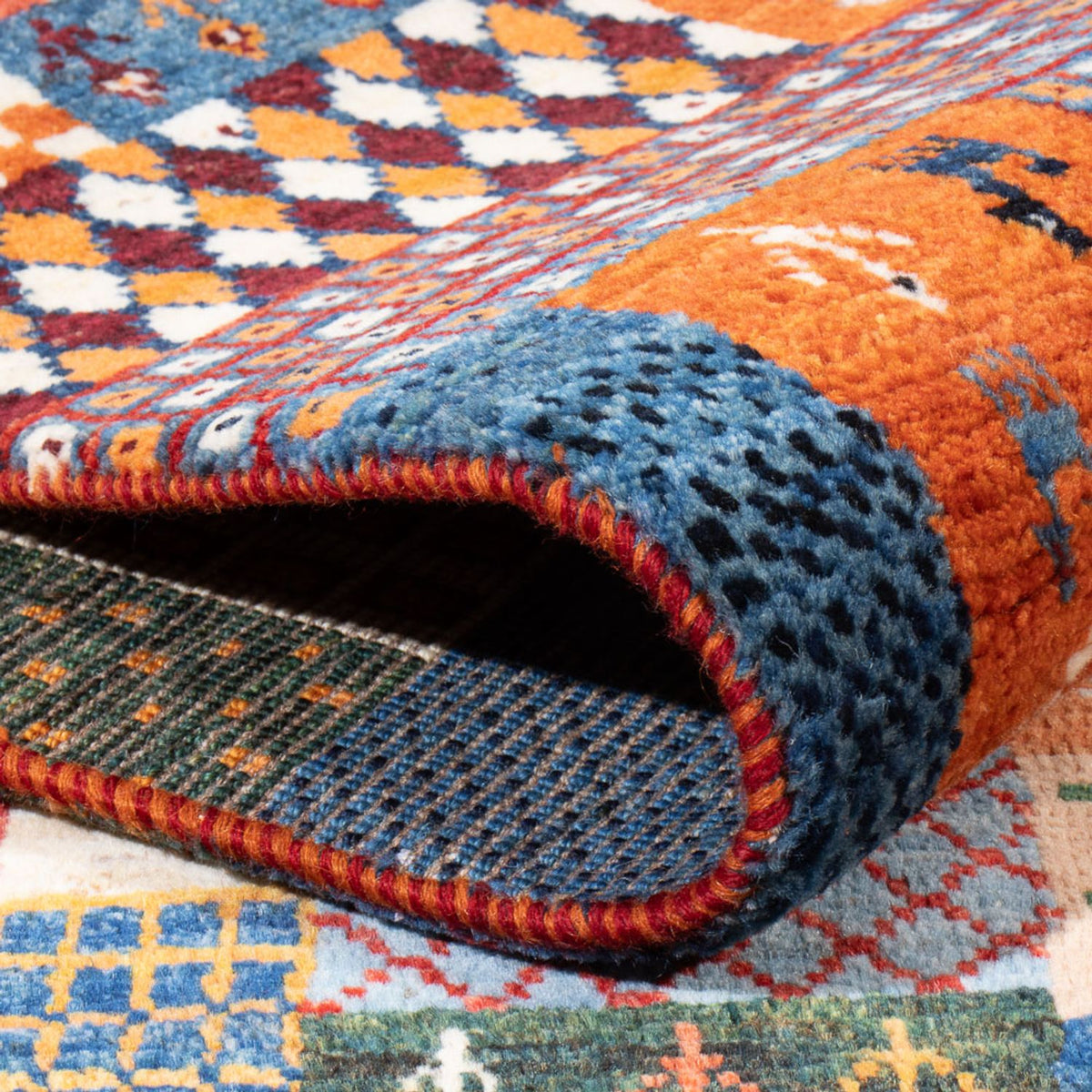 Tapis Gabbeh - Persan - 198 x 148 cm - multicolore