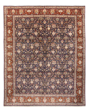 Tapis persan - Tabriz - 387 x 300 cm - bleu foncé