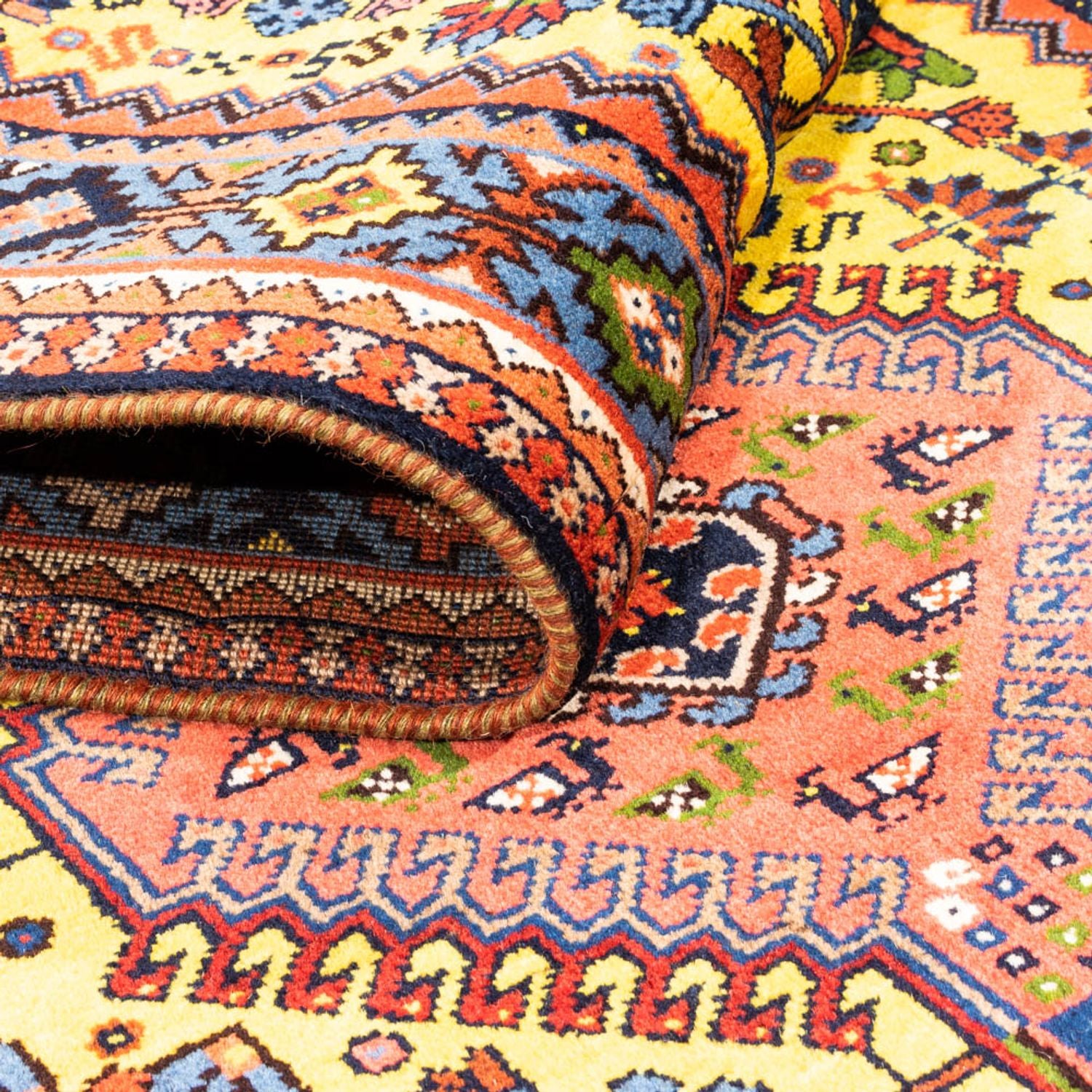 Tapis de couloir Tapis persan - Nomadic - 202 x 78 cm - jaune