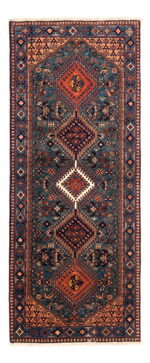 Tapis de couloir Tapis persan - Nomadic - 196 x 80 cm - bleu