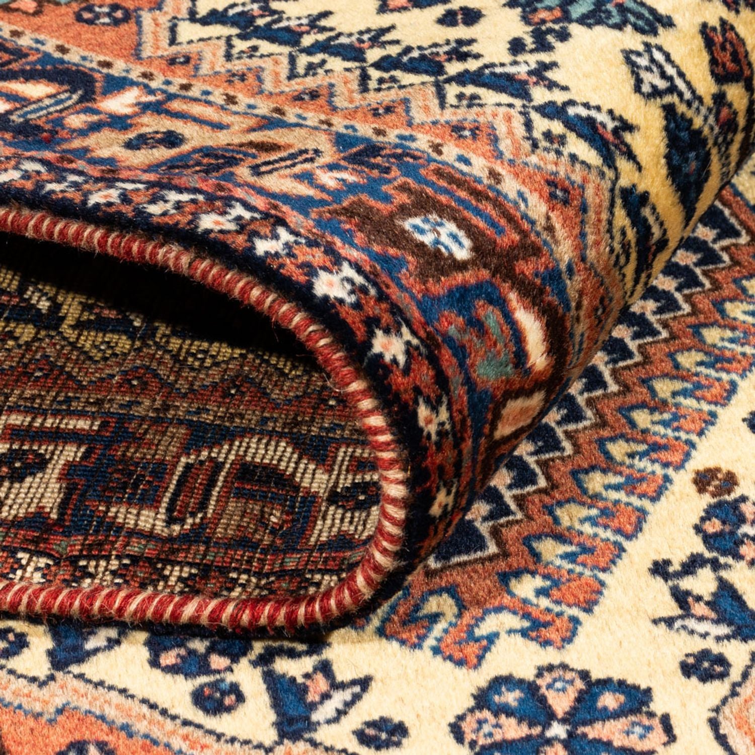 Tapis persan - Nomadic - 140 x 74 cm - crème