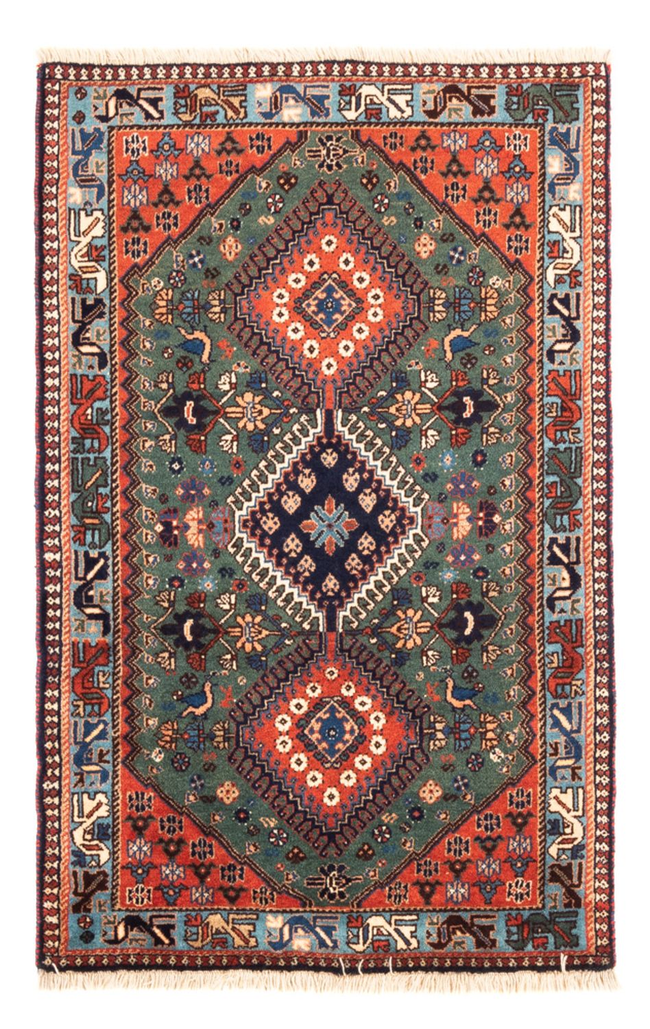 Tapis persan - Nomadic - 130 x 80 cm - vert