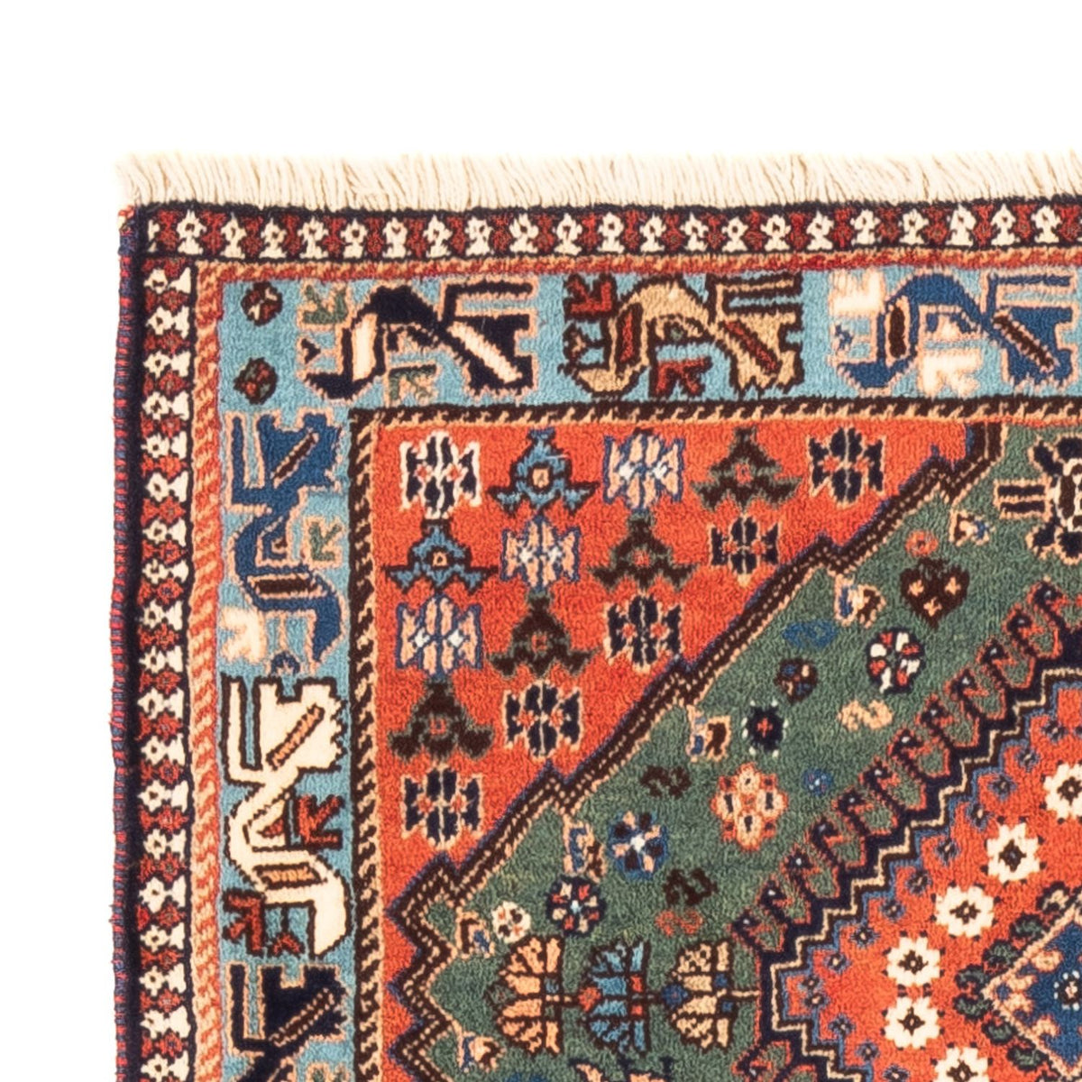 Tapis persan - Nomadic - 130 x 80 cm - vert