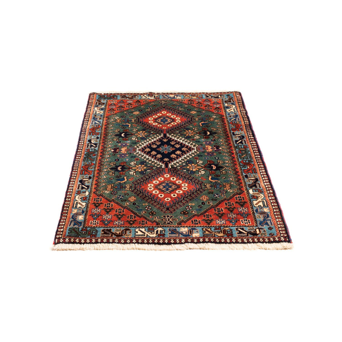 Tapis persan - Nomadic - 130 x 80 cm - vert