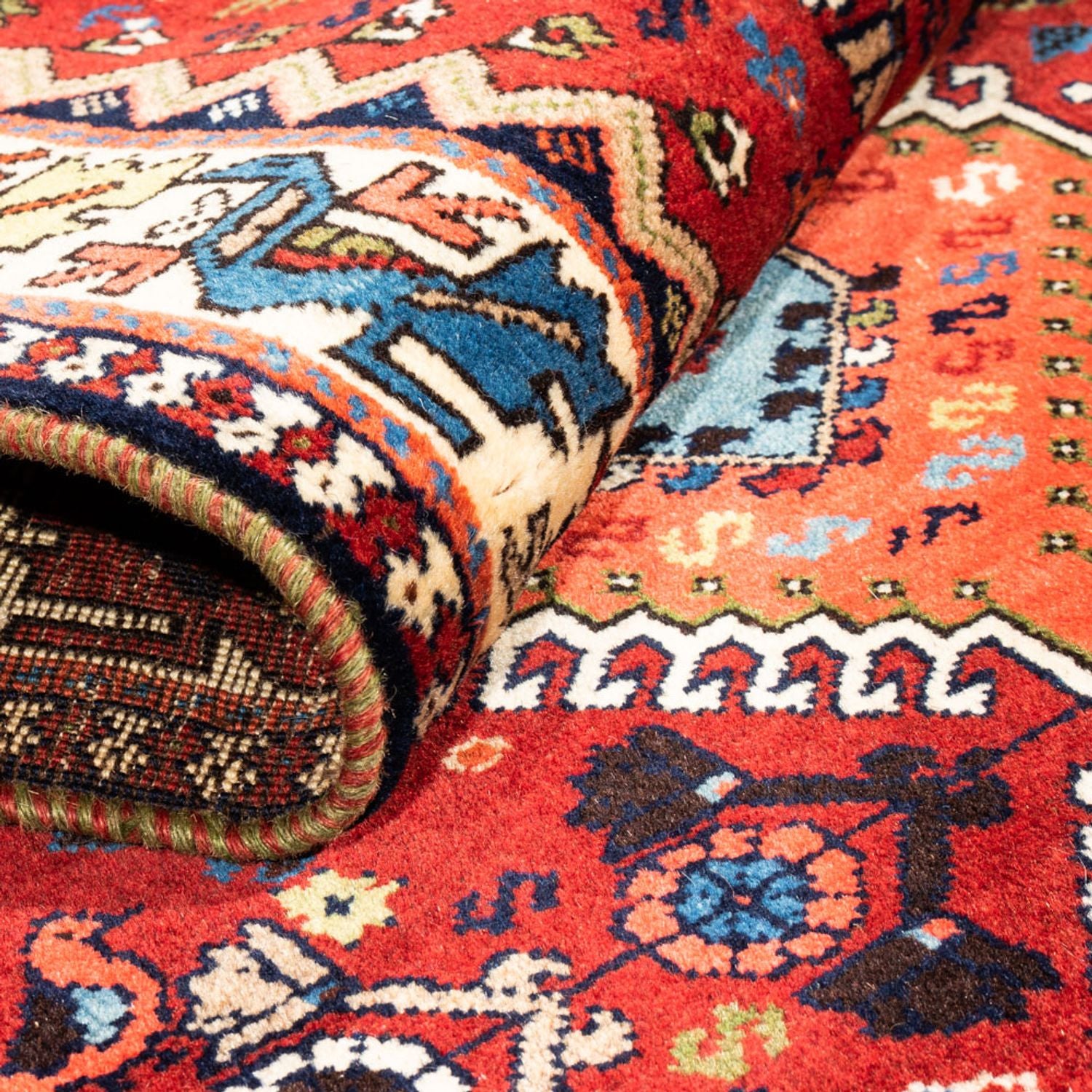 Tapis de couloir Tapis persan - Nomadic - 196 x 80 cm - rouge