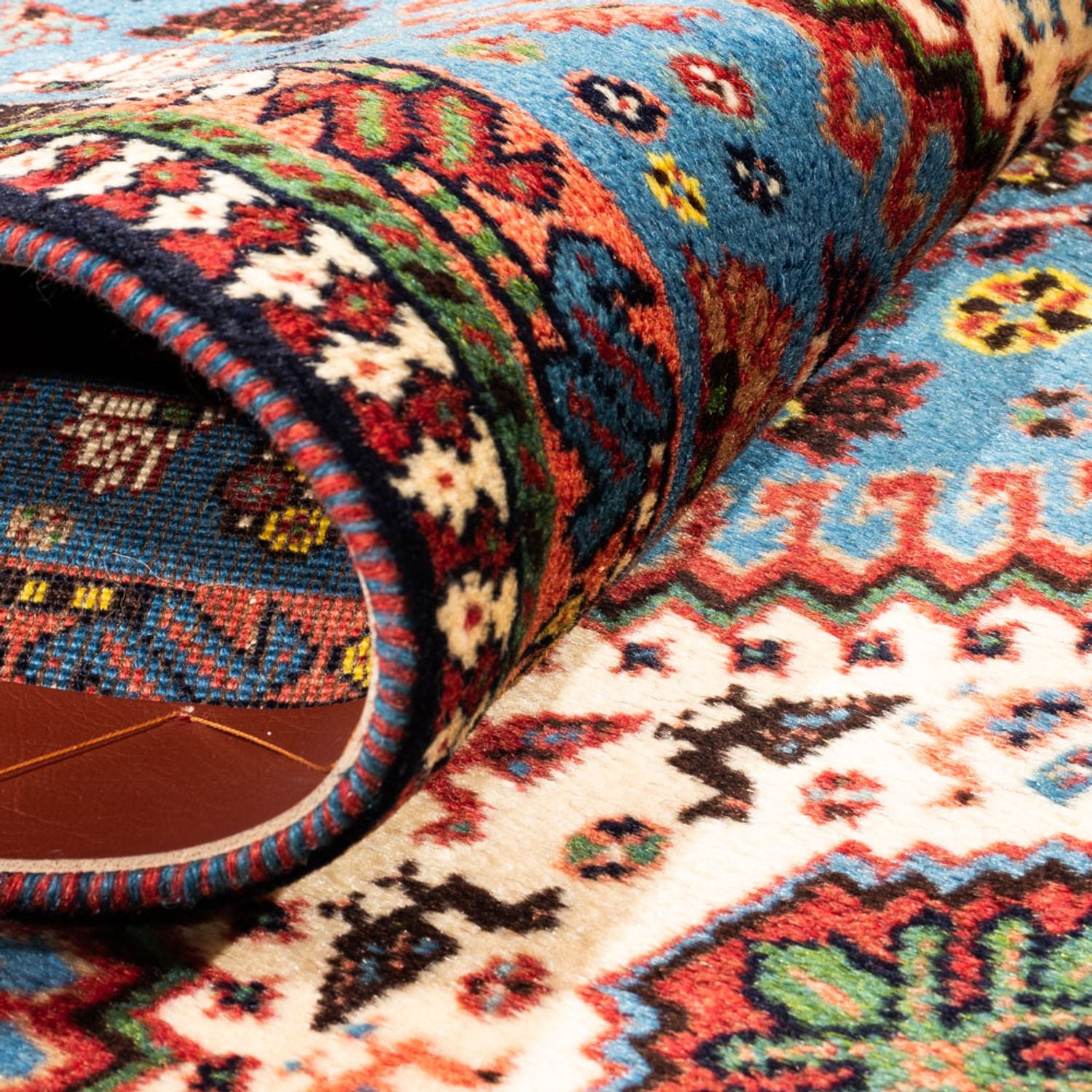 Tapis de couloir Tapis persan - Nomadic - 200 x 60 cm - bleu clair