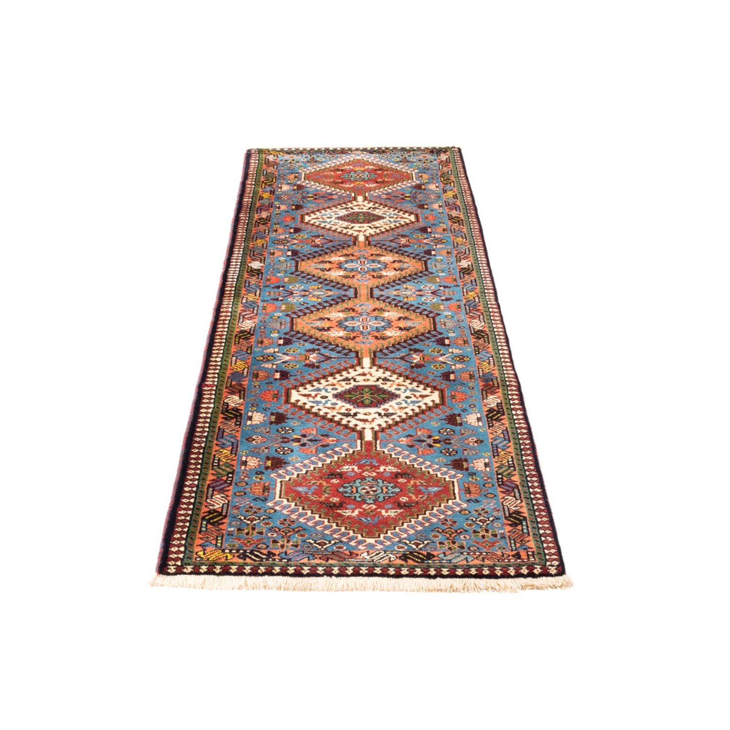 Tapis de couloir Tapis persan - Nomadic - 200 x 60 cm - bleu clair