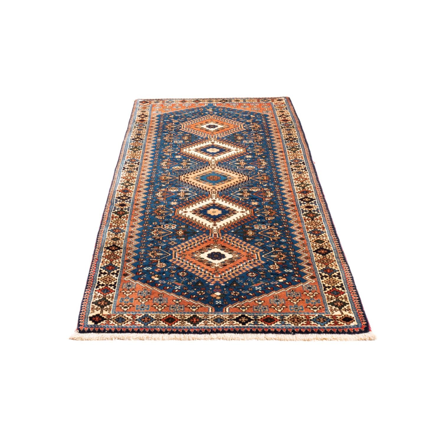 Tapis de couloir Tapis persan - Nomadic - 200 x 84 cm - bleu