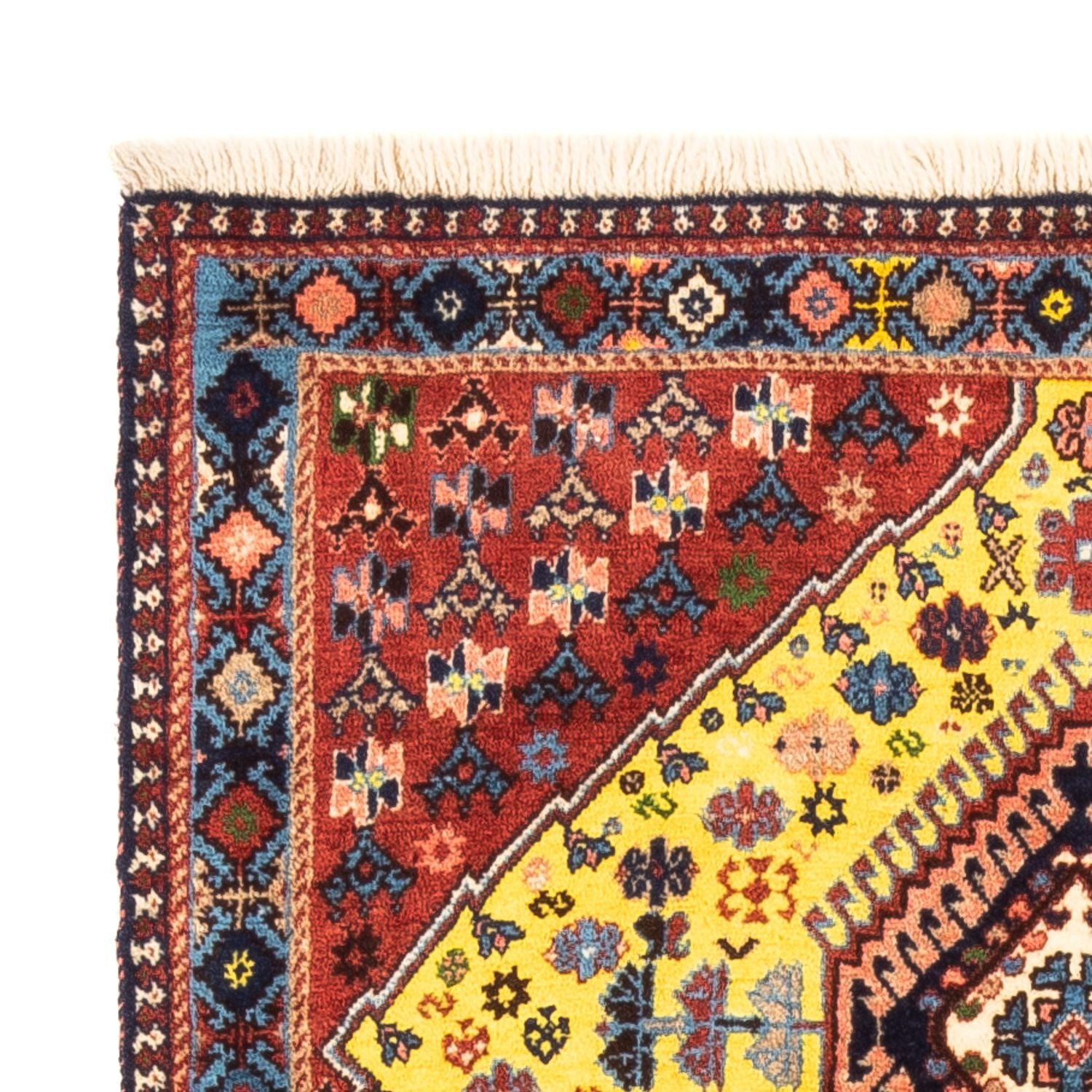 Tapis persan - Nomadic - 128 x 82 cm - jaune