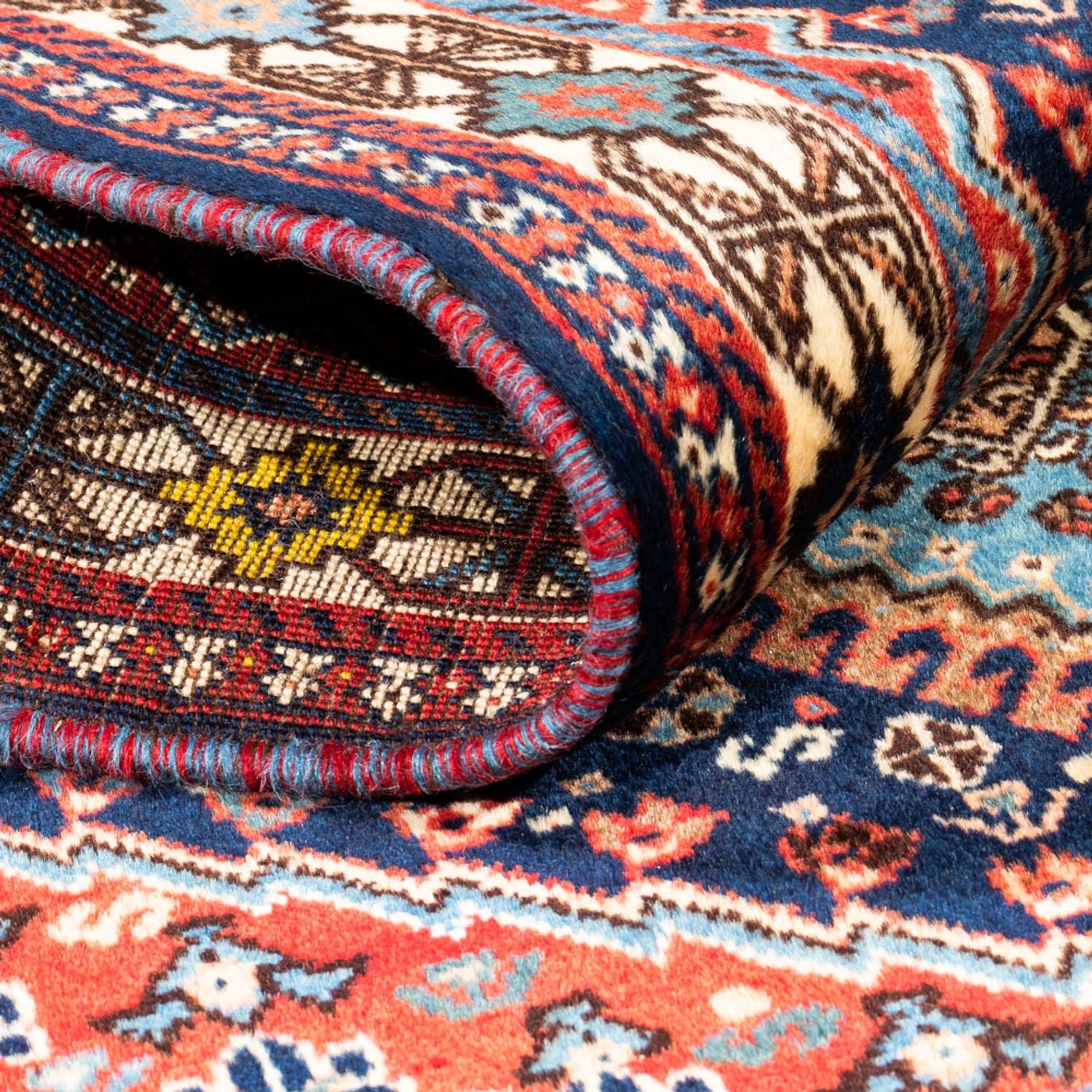 Tapis persan - Nomadic - 124 x 78 cm - bleu foncé