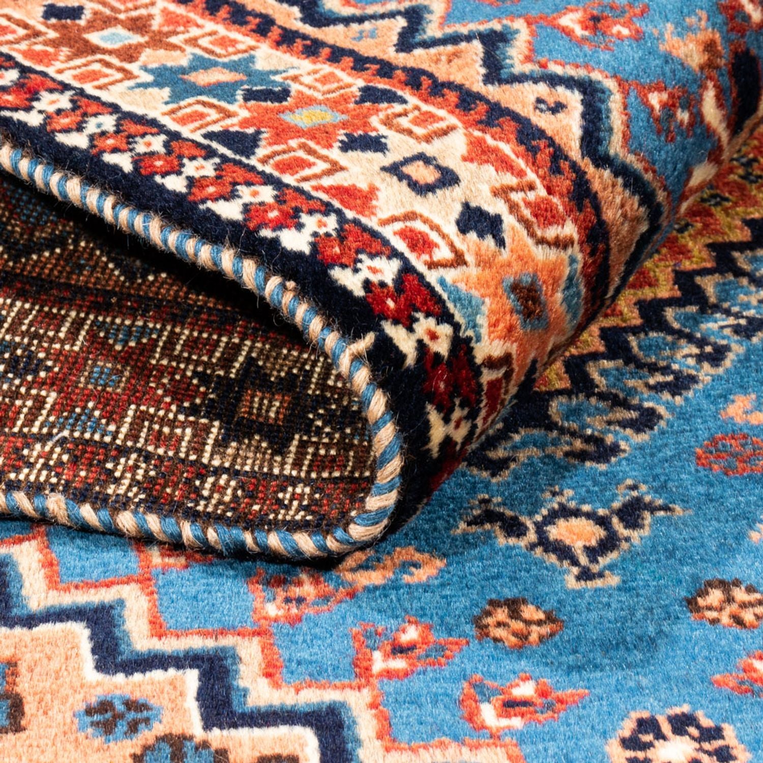 Tapis persan - Nomadic - 122 x 83 cm - bleu