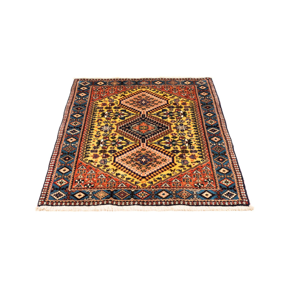 Tapis persan - Nomadic - 123 x 83 cm - jaune