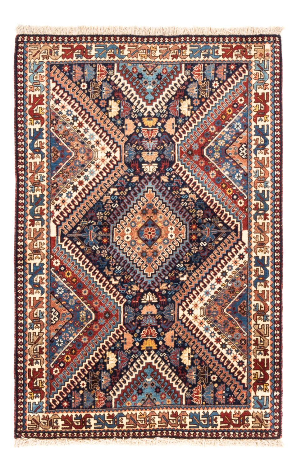 Tapis persan - Nomadic - 128 x 85 cm - bleu foncé