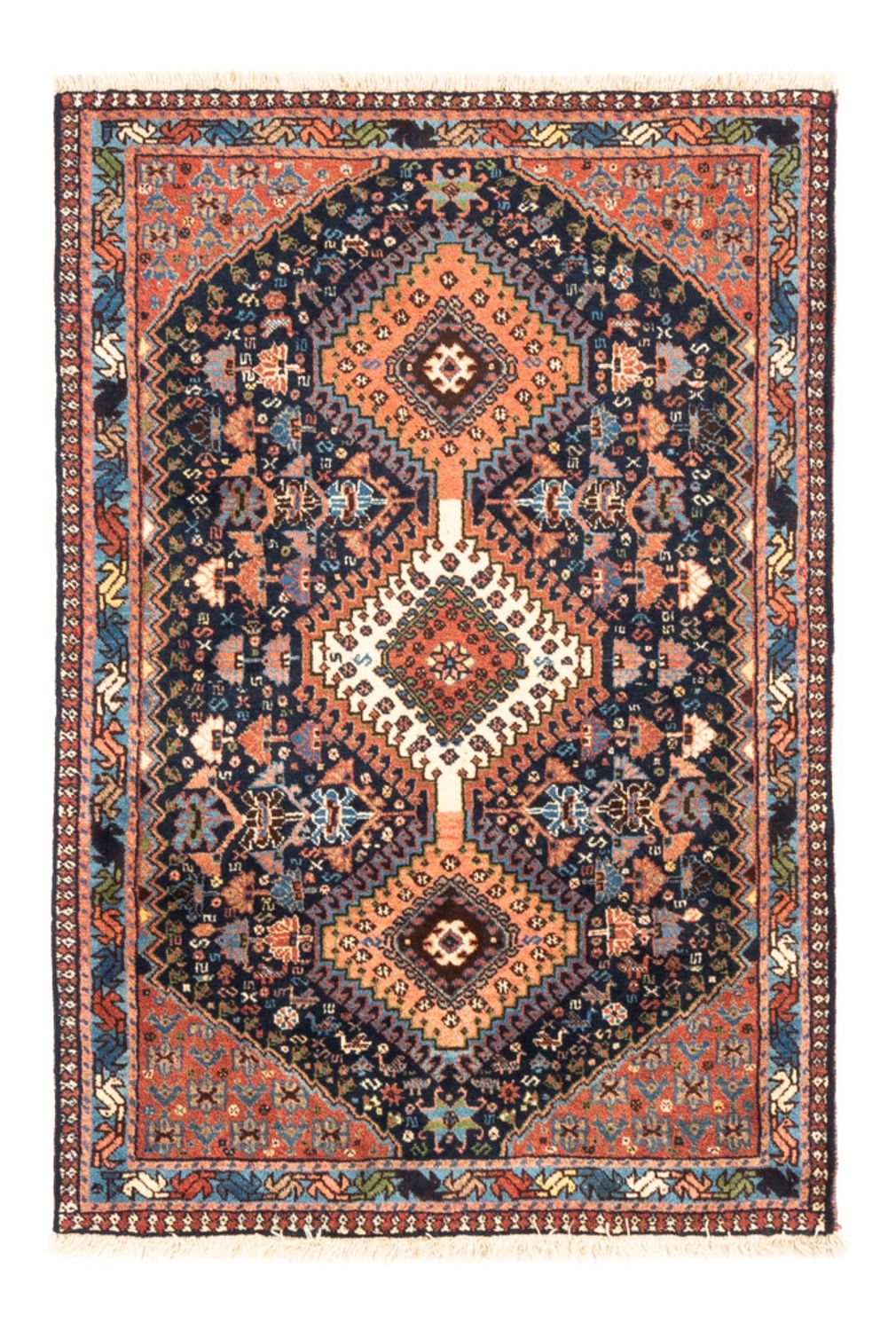Tapis persan - Nomadic - 120 x 81 cm - bleu foncé