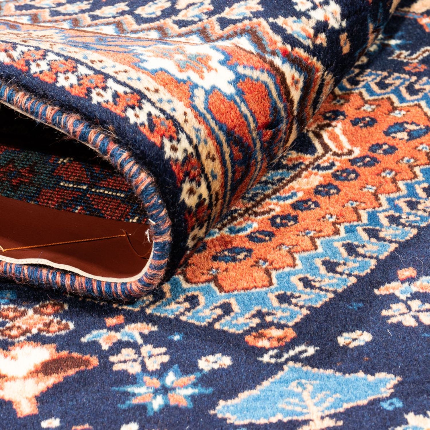 Tapis persan - Nomadic - 125 x 83 cm - bleu foncé