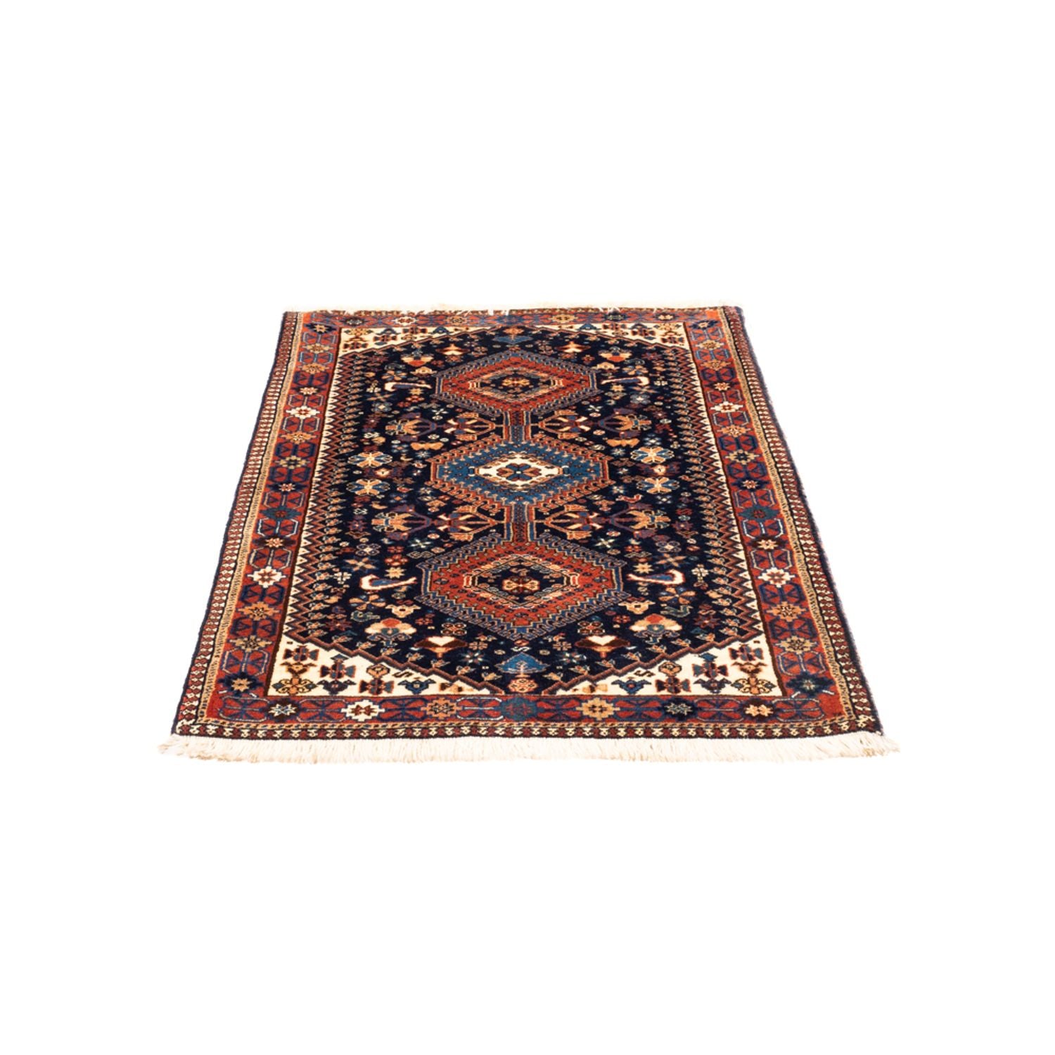Tapis persan - Nomadic - 125 x 83 cm - bleu foncé