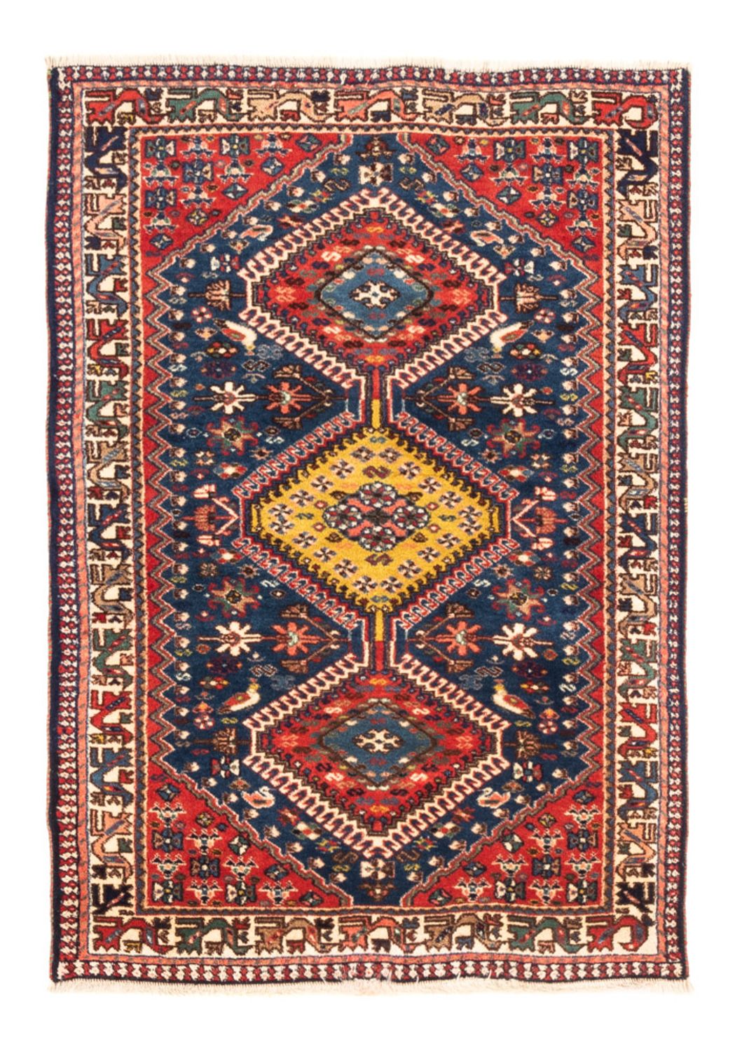 Tapis persan - Nomadic - 120 x 83 cm - bleu foncé