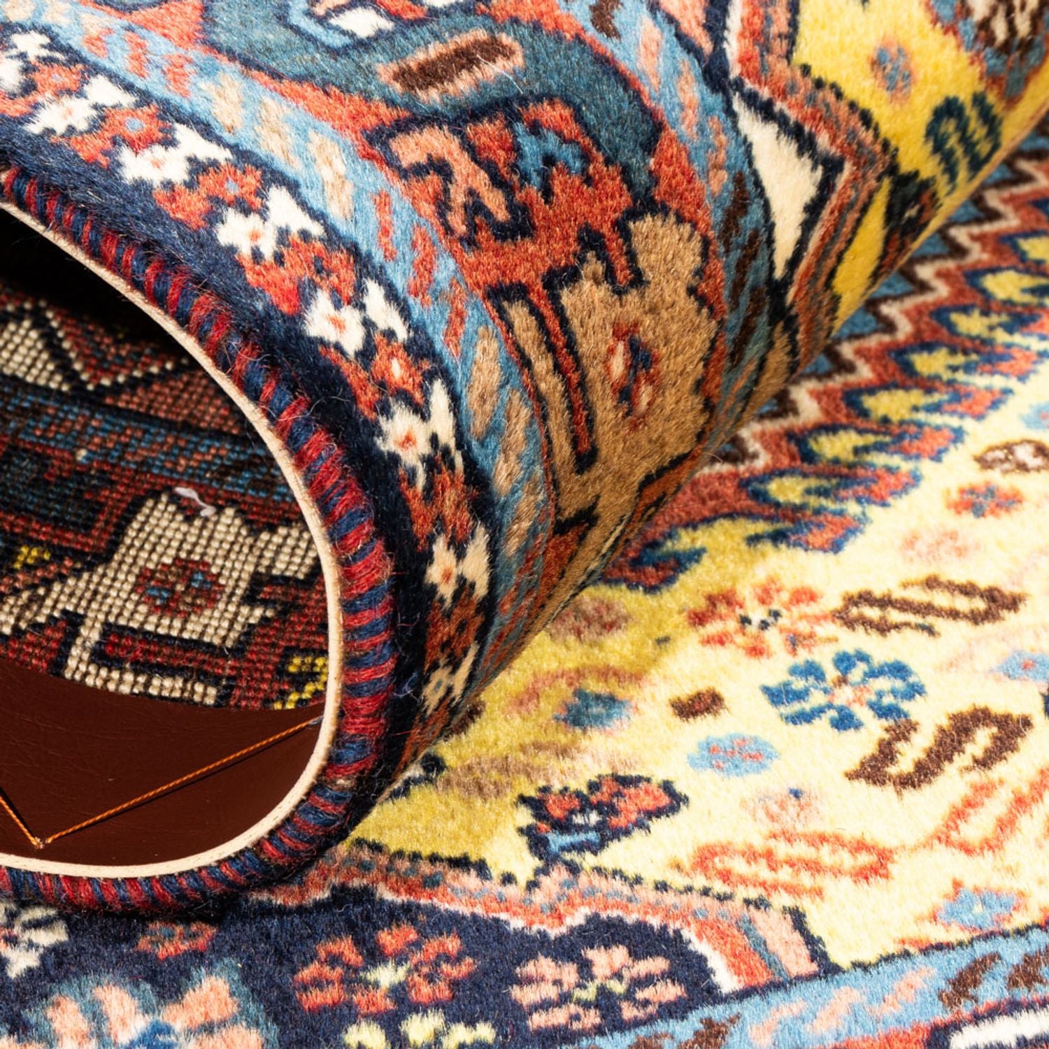 Tapis persan - Nomadic - 126 x 80 cm - jaune