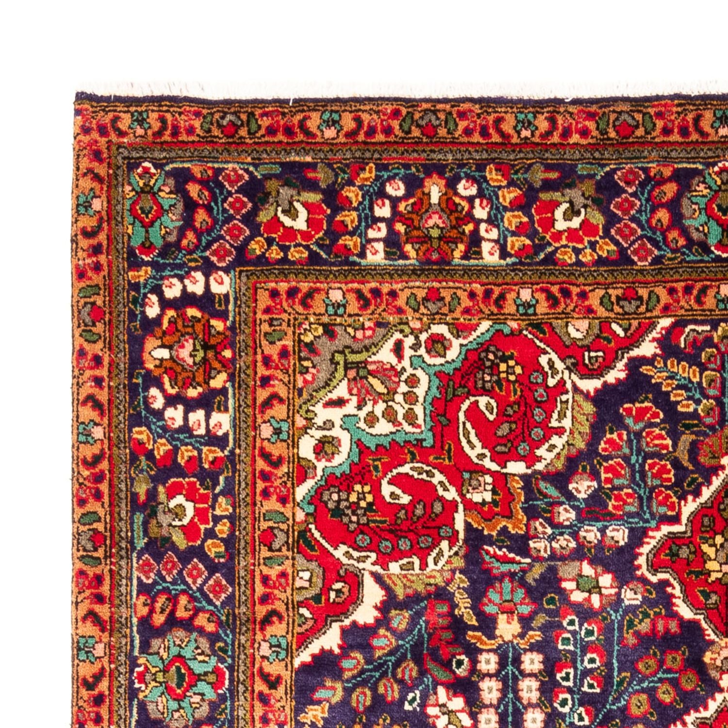 Tapis persan - Tabriz - 300 x 206 cm - bleu foncé