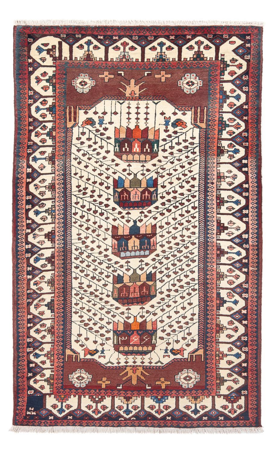 Tapis persan - Nomadic - 206 x 124 cm - crème