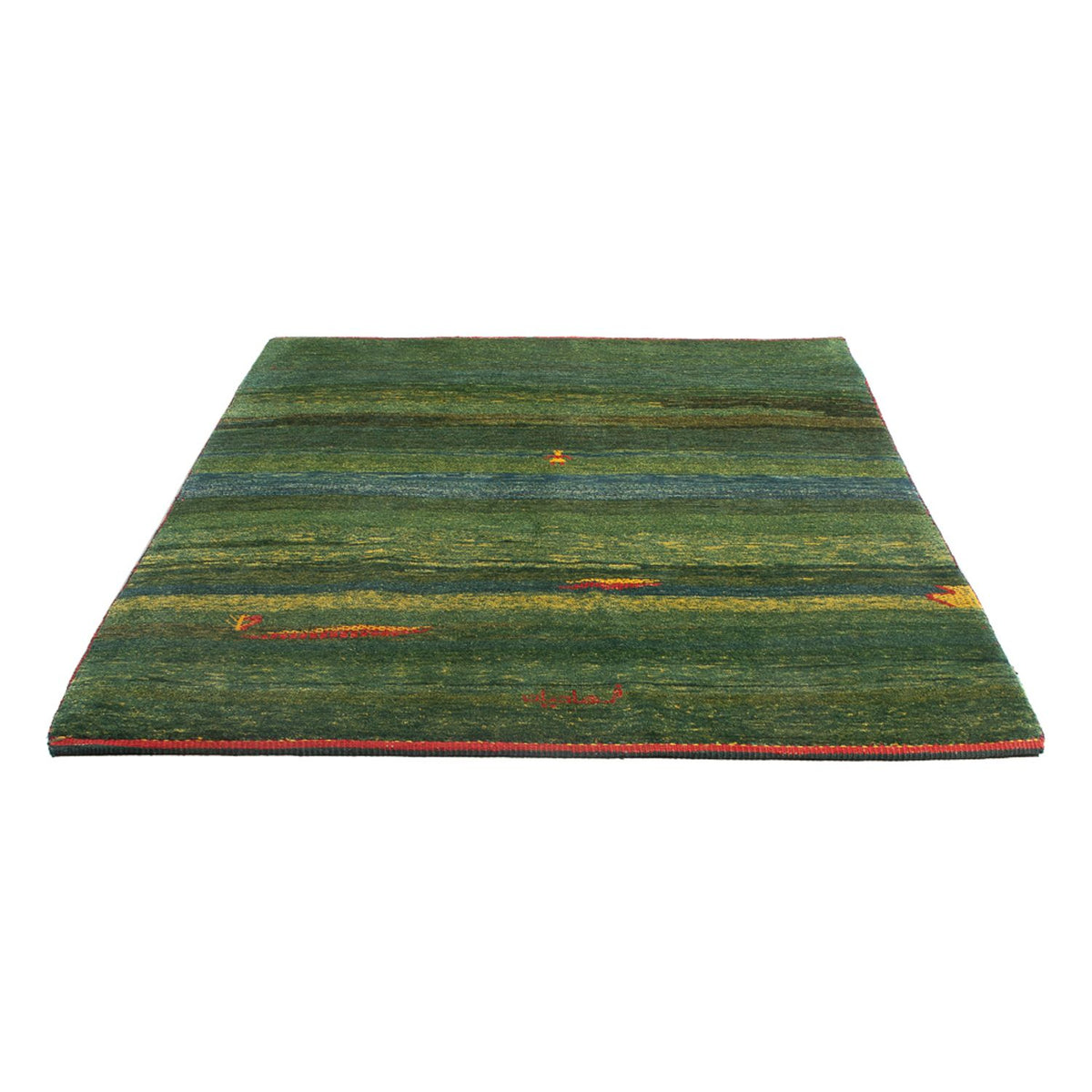 Tapis Gabbeh - Persan - 183 x 146 cm - vert menthe