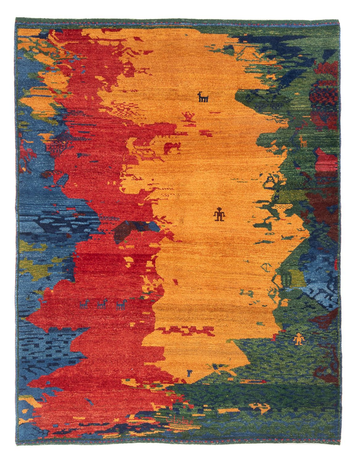 Tapis Gabbeh - Persan - 218 x 170 cm - multicolore