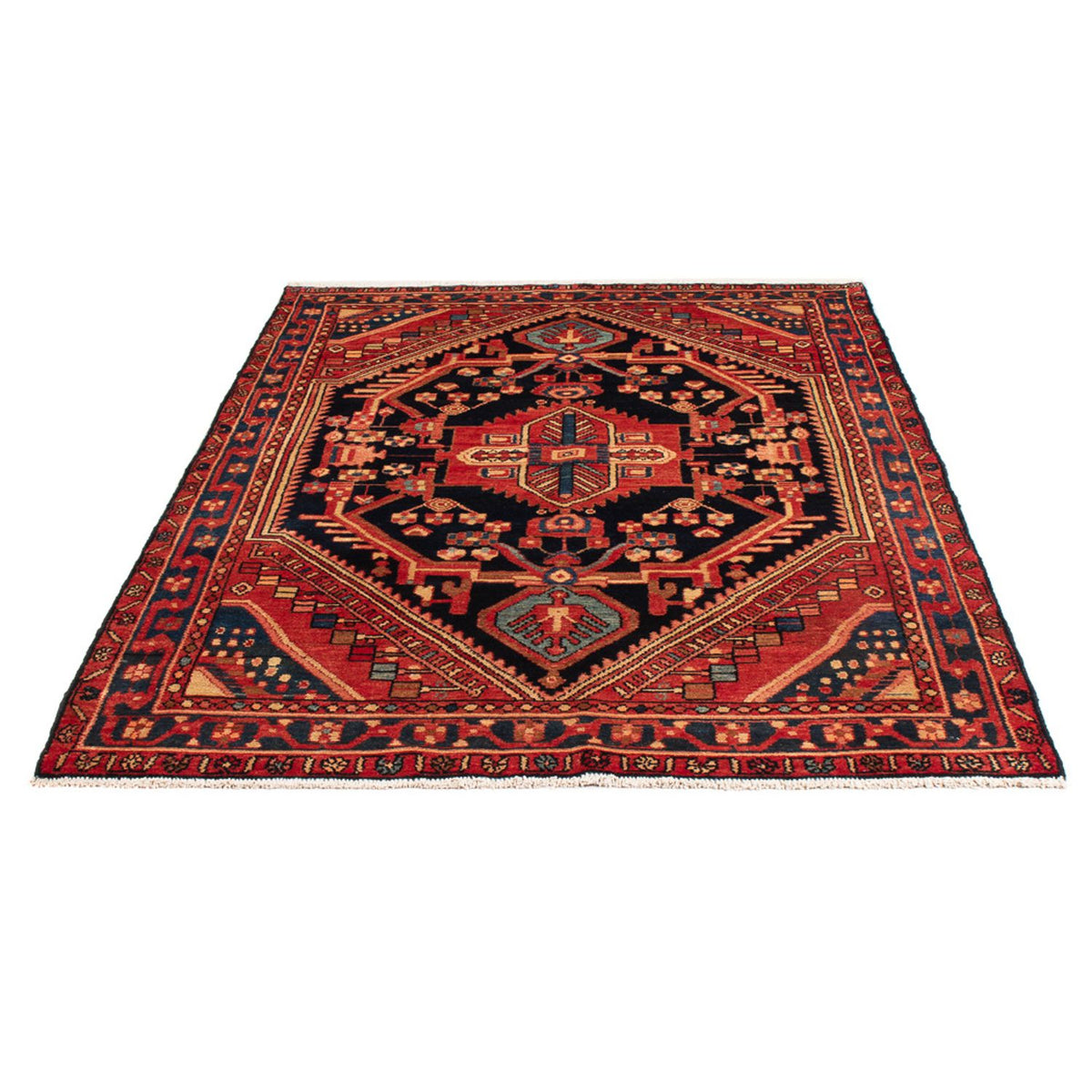 Tapis persan - Nomadic - 208 x 135 cm - bleu foncé